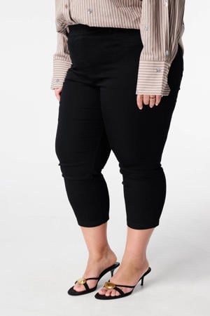 slim high waist casual broek zwart