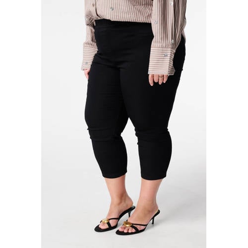 MS Mode slim high waist casual broek zwart afbeelding