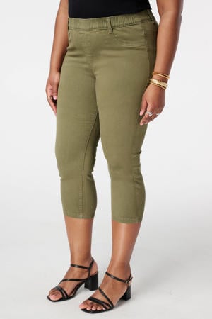 slim high waist casual broek kaki
