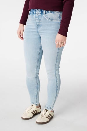 high waist slim fit tregging light blue denim