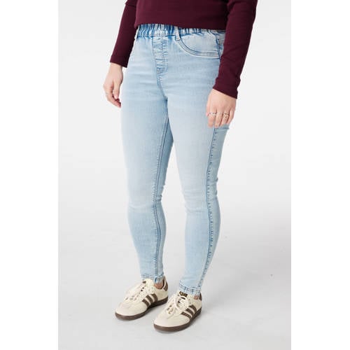 MS Mode high waist slim fit jeans light blue denim afbeelding