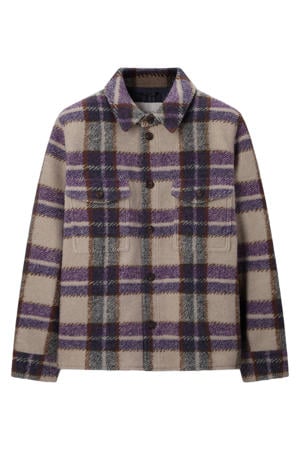tussenjas met wol donkerblauw