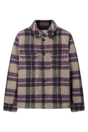 tussenjas met wol donkerblauw