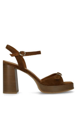 suède sandalettes bruin