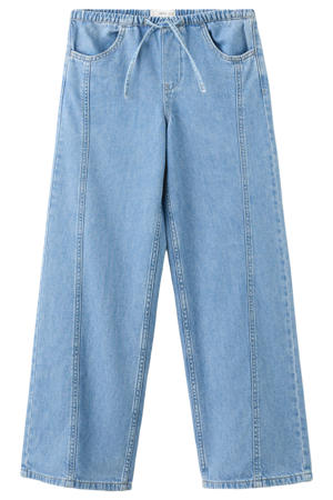wide leg jeans light blue denim