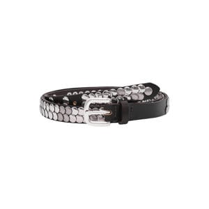leren riem met studs donkerbruin