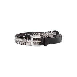 leren riem met studs donkerbruin