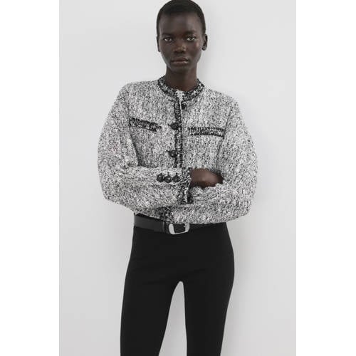 Mango tweed jasje grijs afbeelding