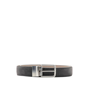 suede reversible riem antraciet/beige