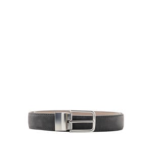 suede reversible riem antraciet/beige