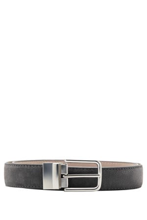 suede reversible riem antraciet/beige