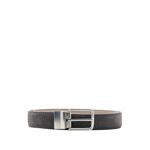 Mango Man suede reversible riem antraciet/beige afbeelding
