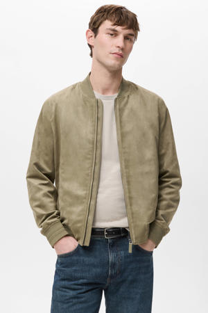 suede bomberjack beige