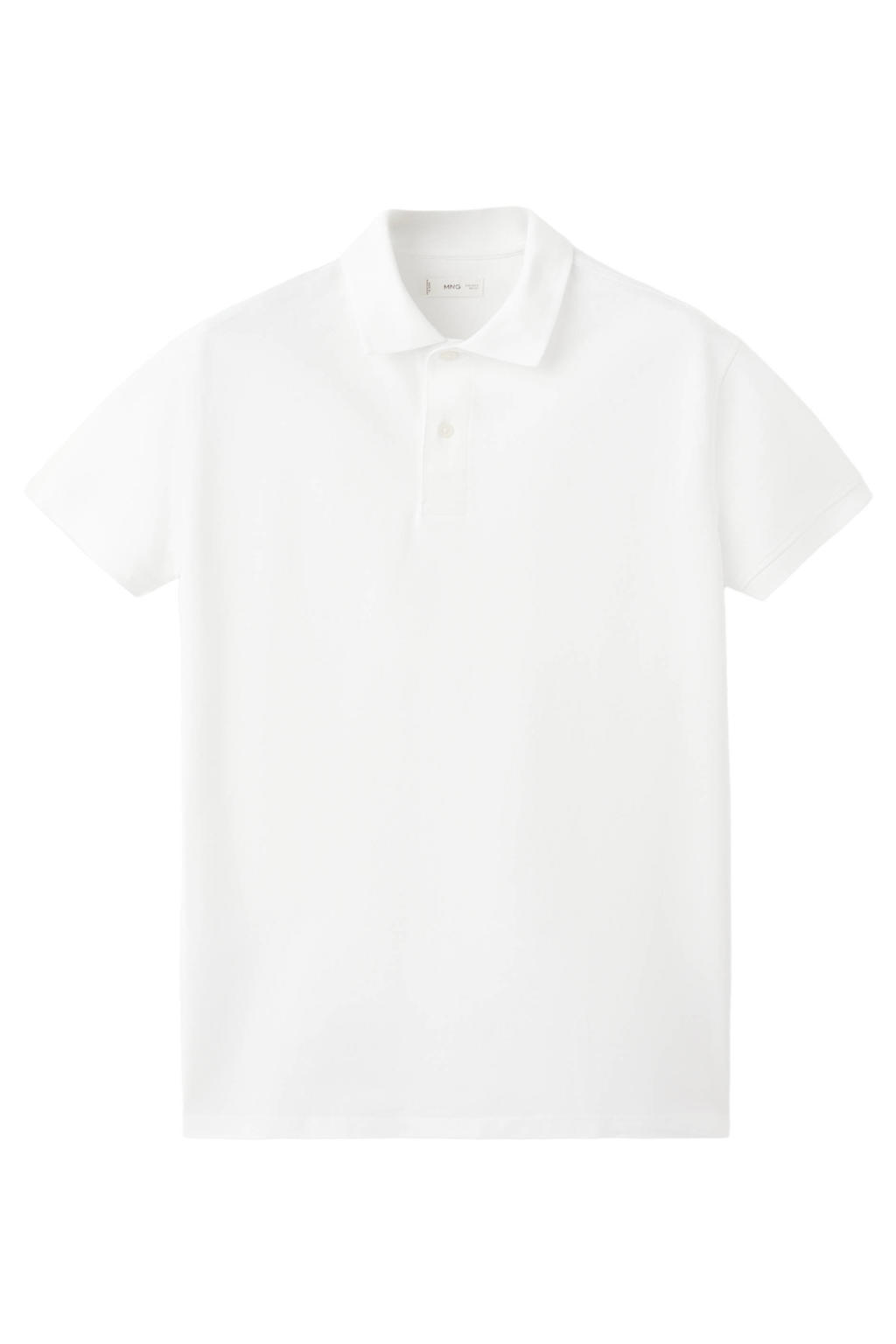 Witte jongens MANGO TEEN polo van katoen met effen, korte mouwen en knoopsluiting