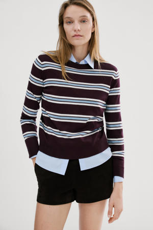 gestreepte pullover donkerrood