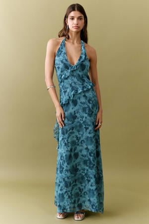 maxi jurk blauw