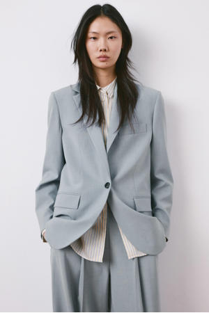 regular blazer grijsblauw