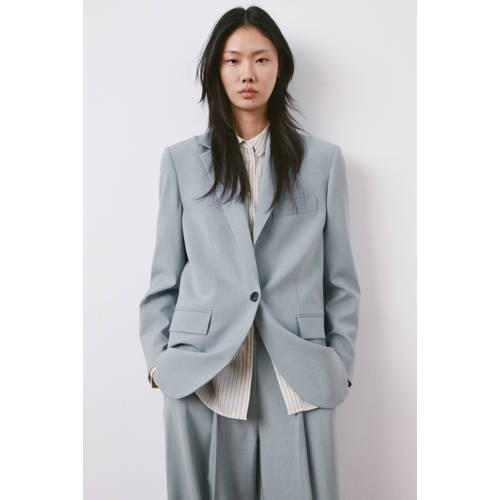 Mango regular blazer grijsblauw afbeelding
