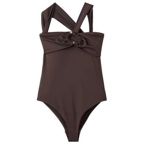 Mango one shoulder badpak bruin afbeelding