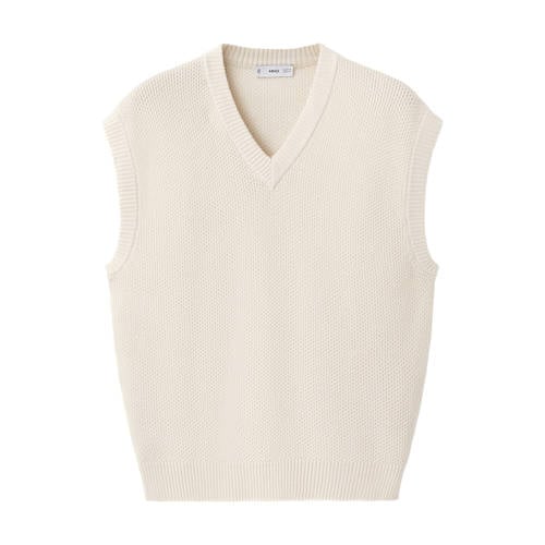Mango Man spencer met textuur beige afbeelding