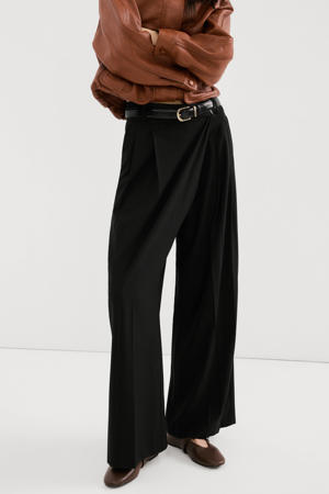 straight low waist broek zwart
