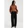 Mango straight low waist broek zwart