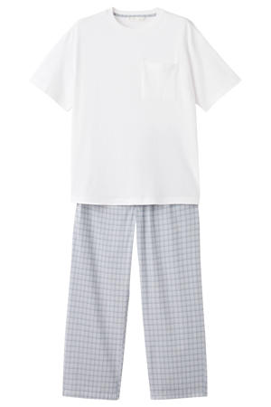 pyjama wit/blauw