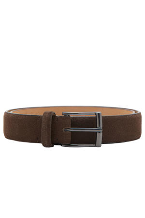 suede riem bruin