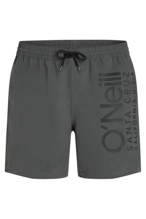 zwemshort Cali 16" met logo donkergrijs