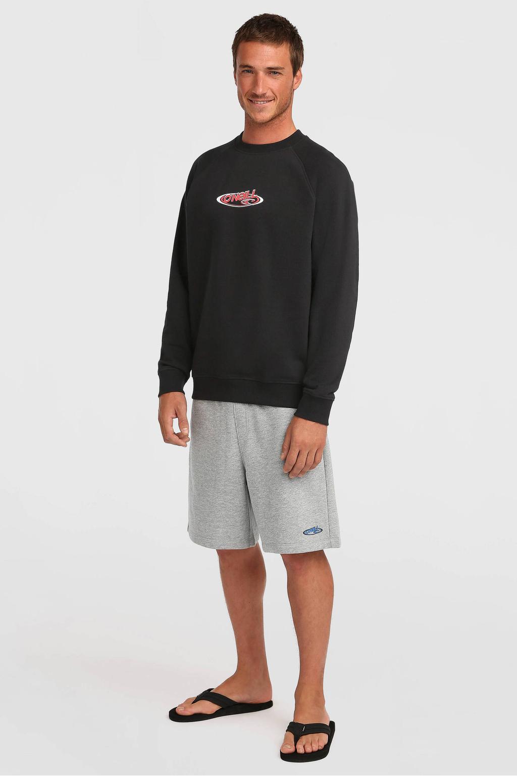 Zwarte heren O'Neill sweater met printopdruk, lange mouwen en ronde hals