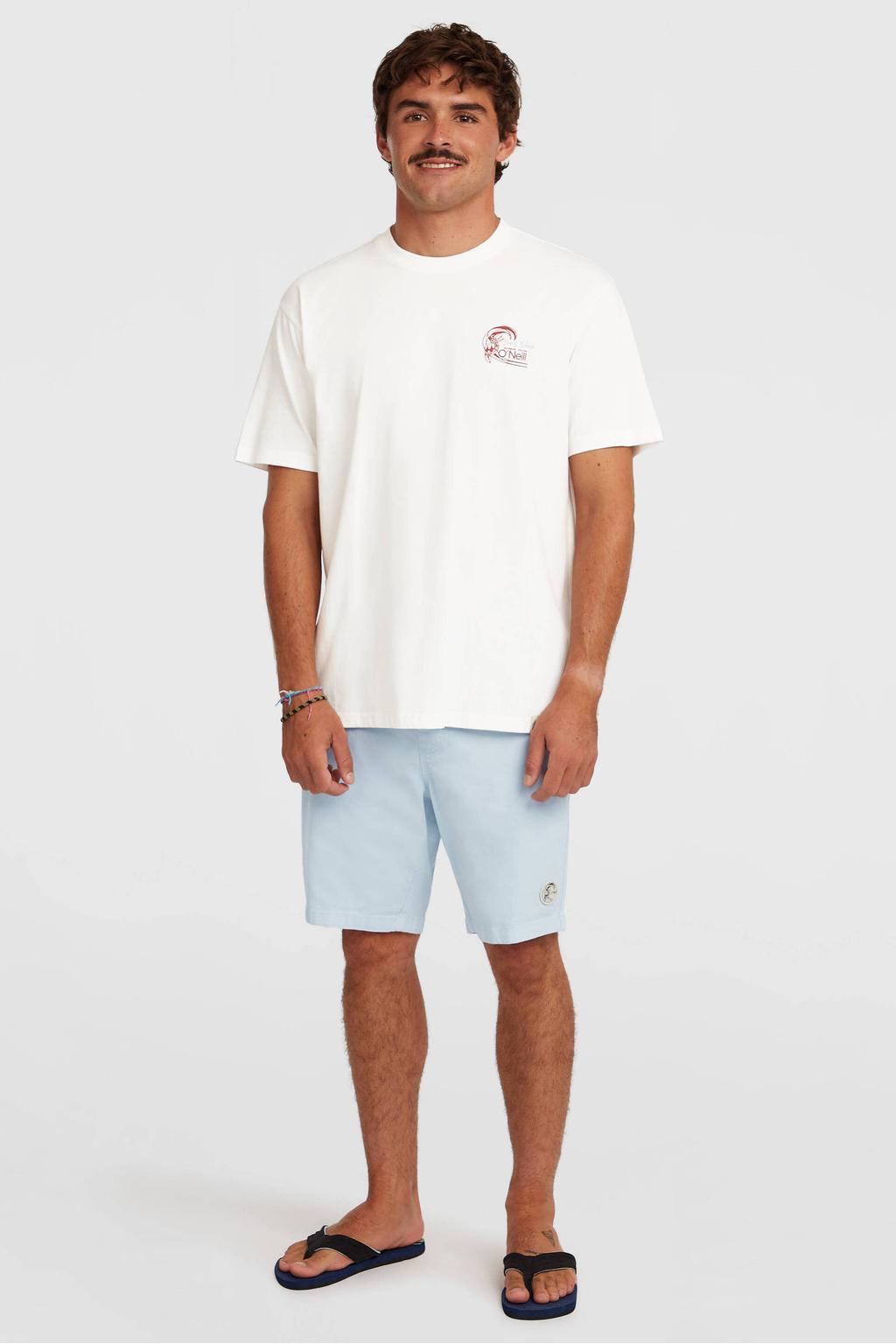 Lichtblauwe heren O'Neill short van katoen met regular fit, draaisluiting en effen