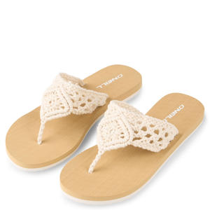 Ditsy teenslippers ecru