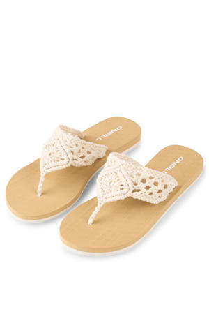Ditsy teenslippers ecru