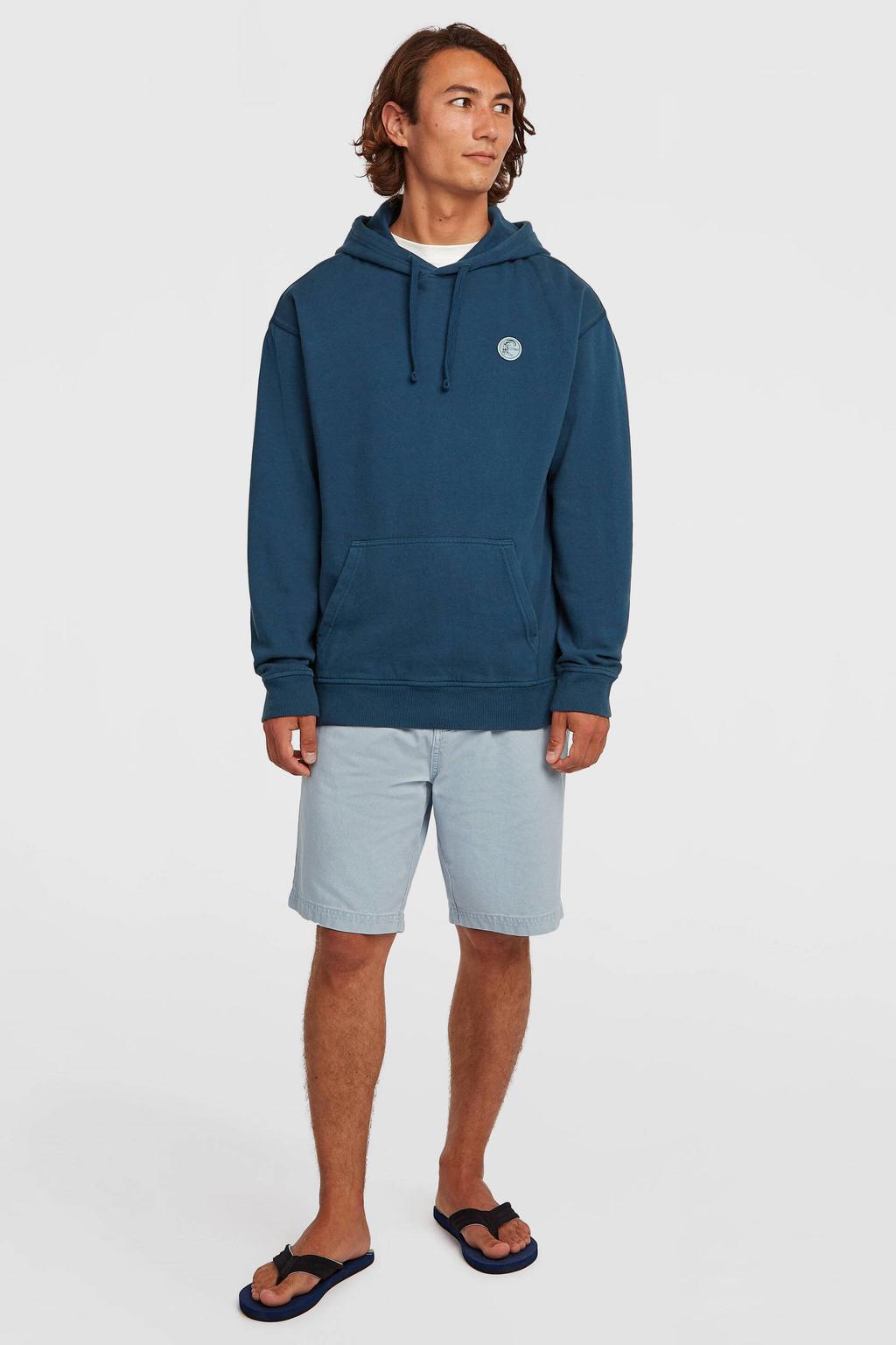 Donkerblauwe heren O'Neill hoodie van sweat materiaal met effen, lange mouwen en capuchon