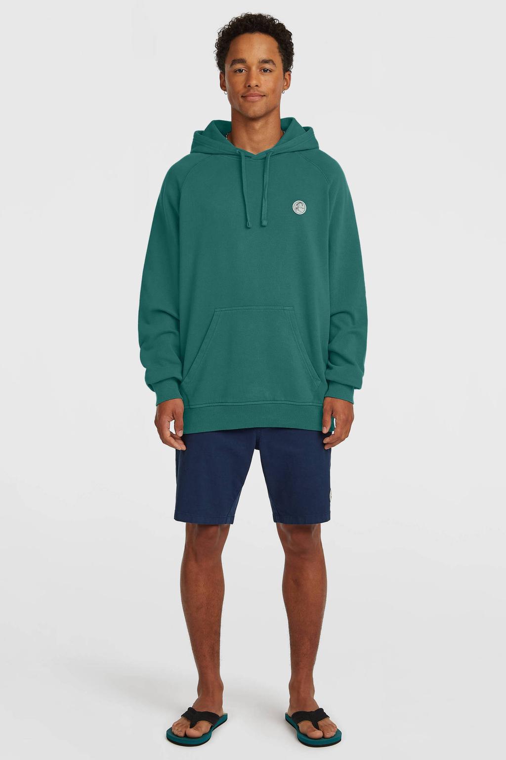 Groene heren O'Neill hoodie van sweat materiaal met effen, lange mouwen en capuchon