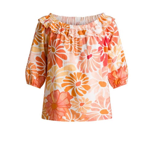 Ivy Beau gebloemde top oranje afbeelding