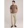 WE Fashion regular polo met kabels bruin