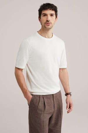 regular T-shirt fijn gebreid ecru