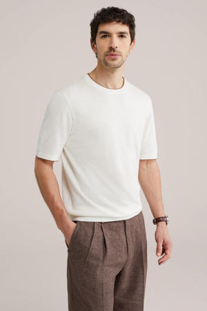 regular T-shirt fijn gebreid ecru