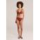 WE Fashion high waist bikinibroekje met textuur donkerroze