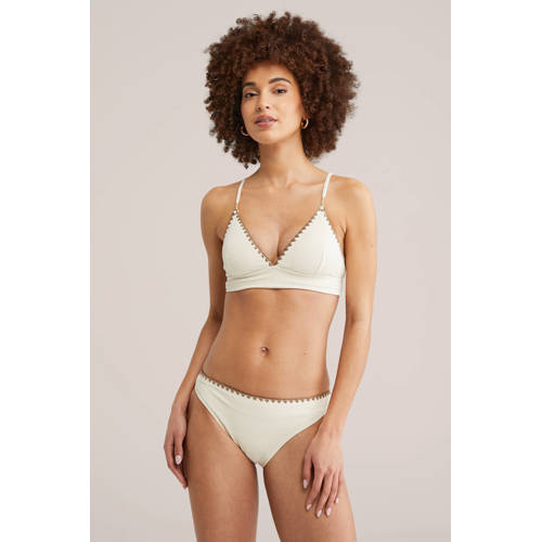 WE Fashion bikinibroekje met textuur ecru afbeelding