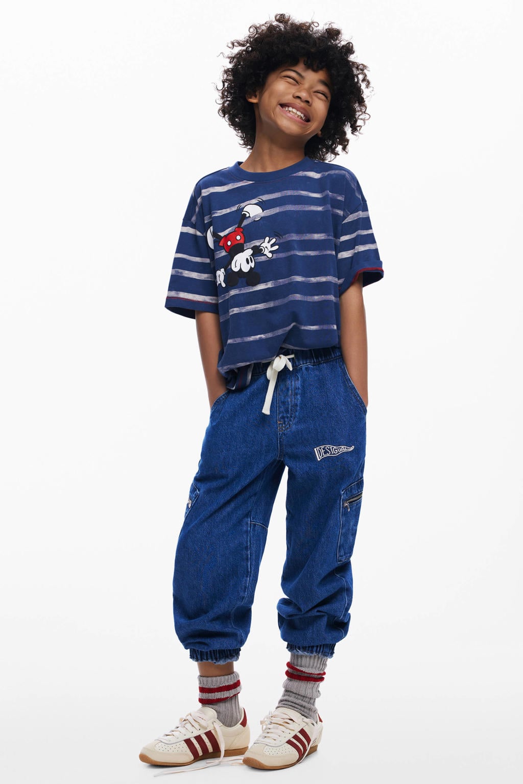 Medium blue denim jongens Desigual regular fit jeans van denim met effen