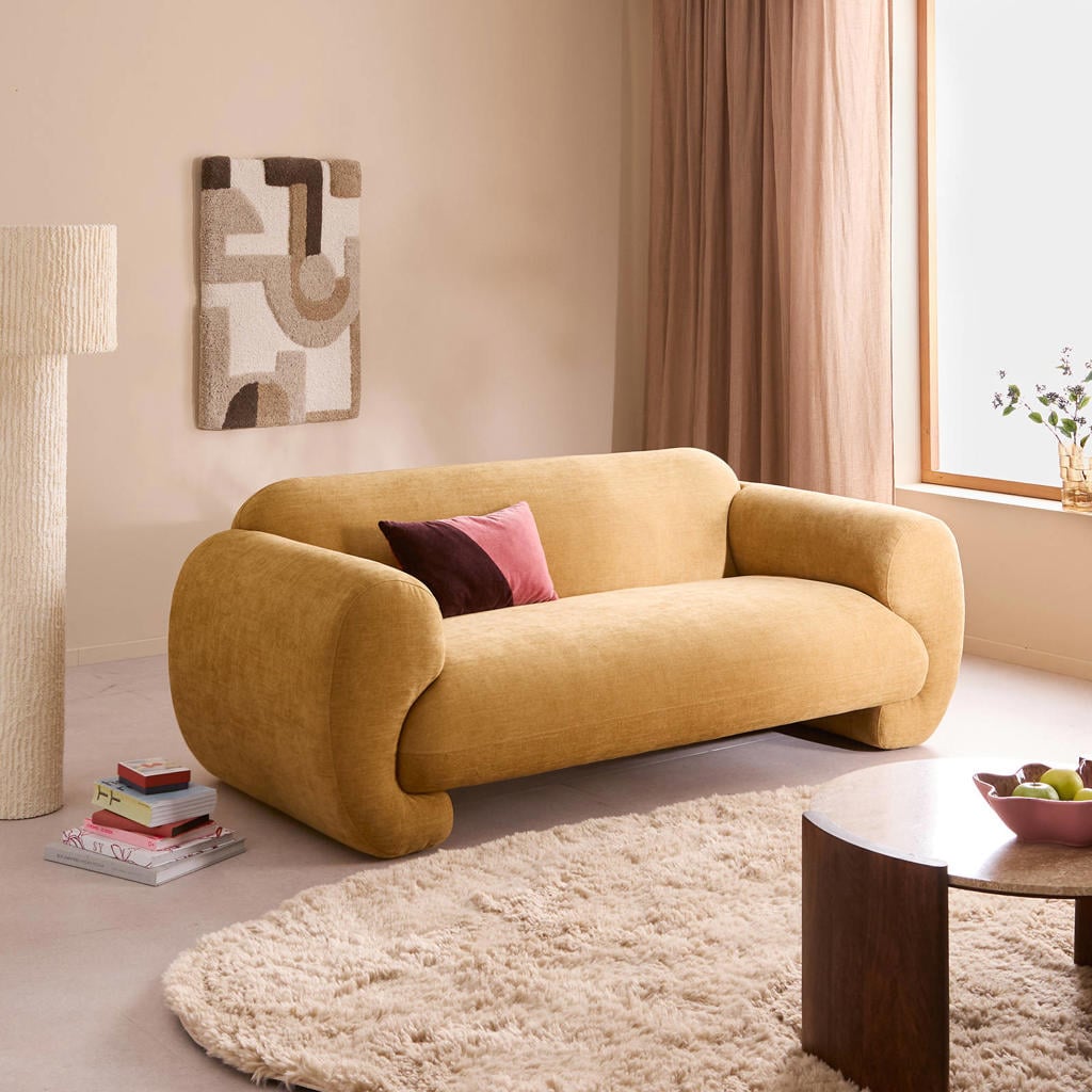 NOUS Living 2-zitsbank Perrie - okergeel