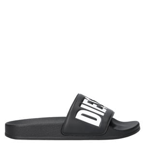slippers zwart/wit