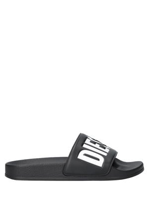 slippers zwart/wit
