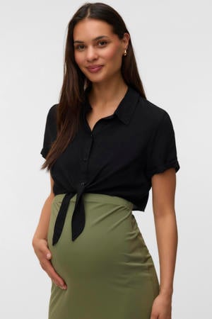 zwangerschaps- en voedings cropped top zwart