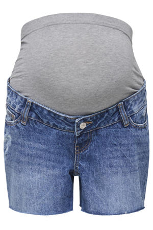 regular zwangerschaps short medium blue denim