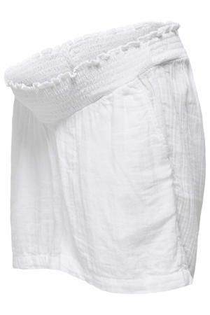regular waist zwangerschaps casual short met textuur wit