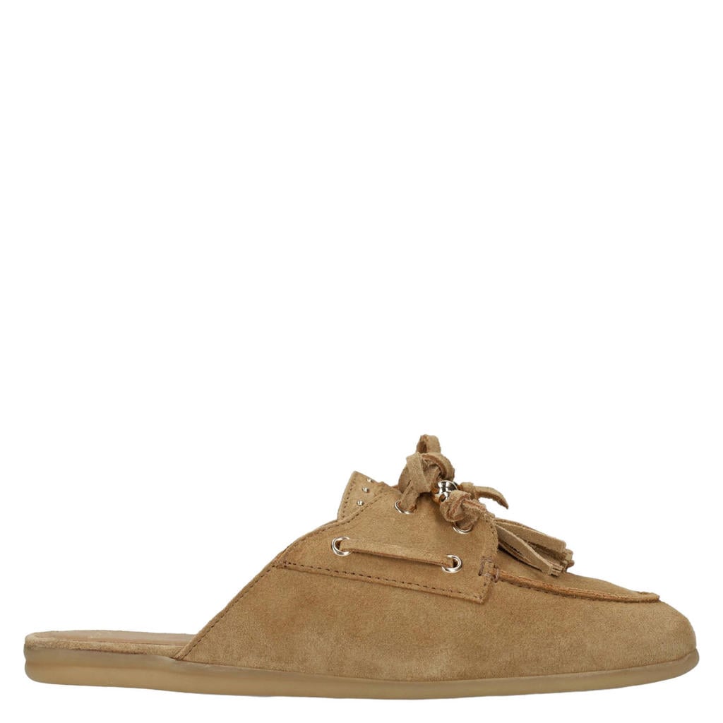 Beige dames Manfield suède clogs