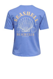 thumbnail: ONLY T-shirt met backprint blauw